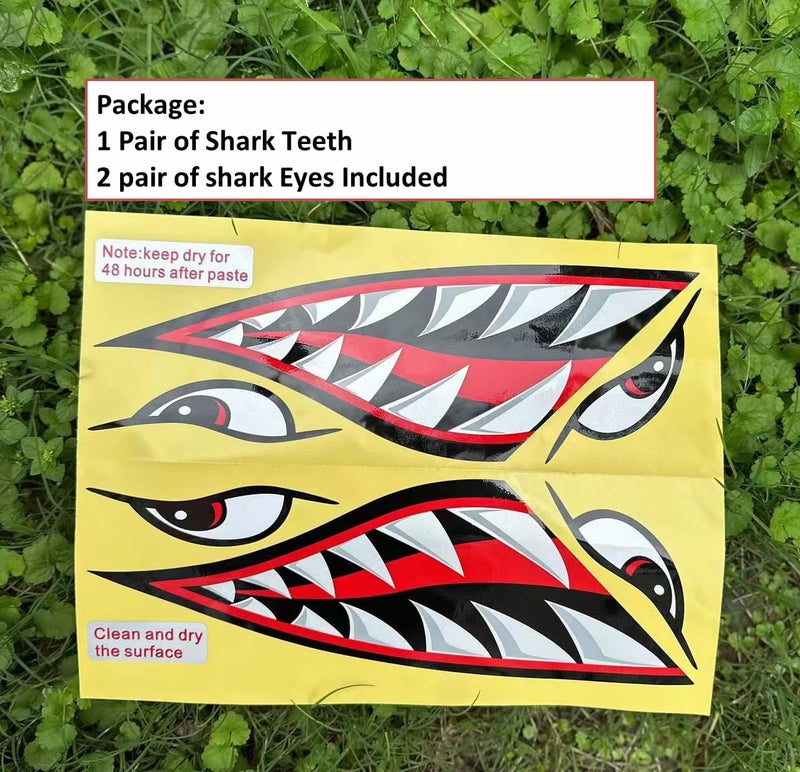 Alemon Shark Teeth Mouth Reflective Decals Graphics Sticker Fishing Boat Canoe Car Truck Kayak Decals Accessories 14.8 x 5.0 inches - Image 4